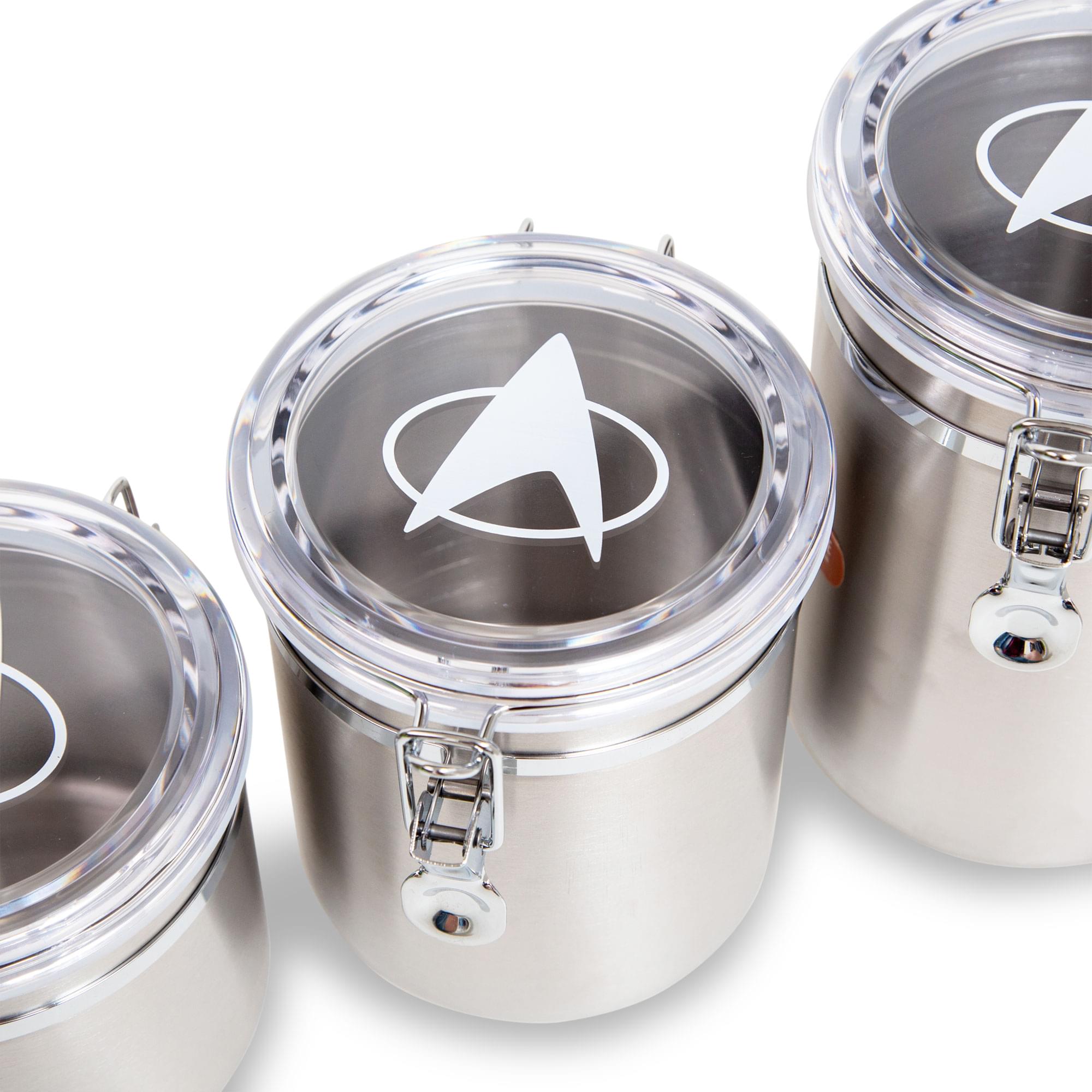 Alt View 10. Ukonic - Star Trek: The Next Generation Stainless Steel Storage Jar Containers | Set of 4 - Silver.