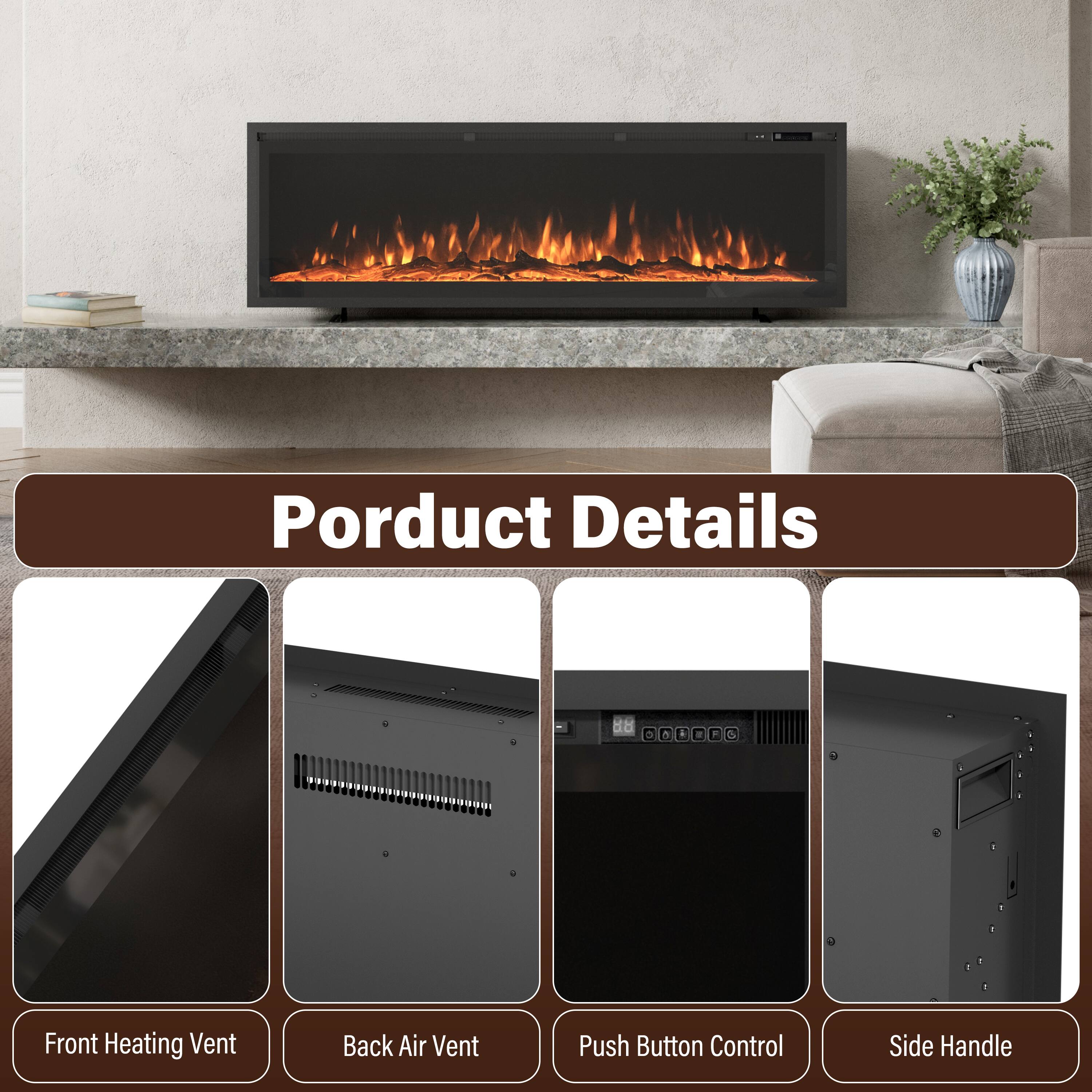 Product Details

- Front Heating Vent
- Back Air Vent
- Push Button Control
- Side Handle