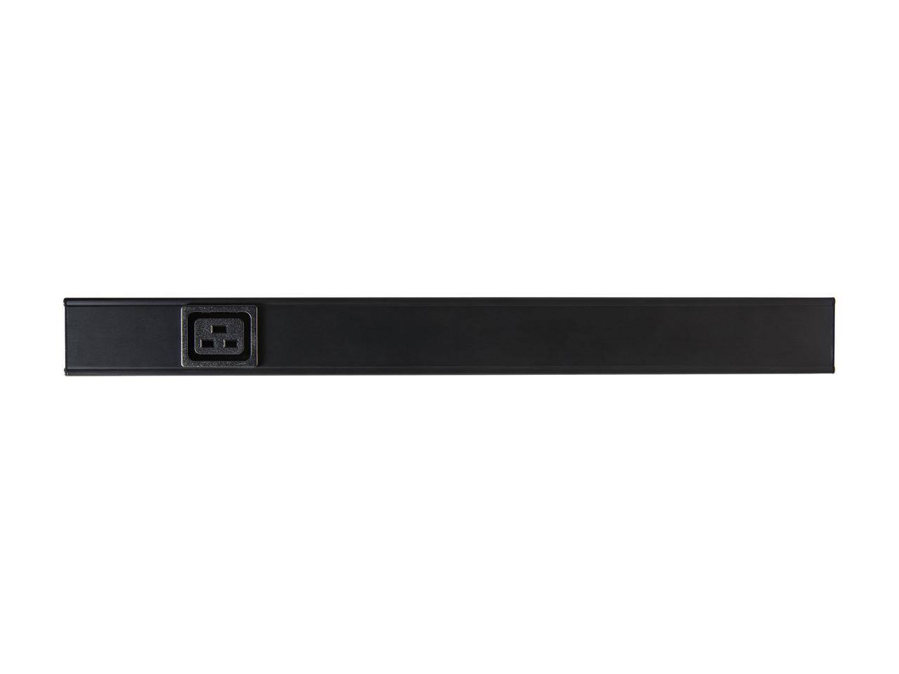 Alt View 3. StarTech.com - 10 Outlet 1U Rackmount PDU, 125V/16A, NEMA 5-20P In, 5-15R/20R Out, UL Listed, 8ft Cord (RKPW101920) - Black.