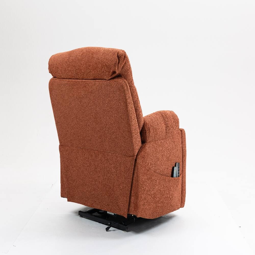 Back. Ropilly - Ropilly electric lift chair for elderly, 180 degree lay flat recliner, rose velvet massage chair with heat - Rose.