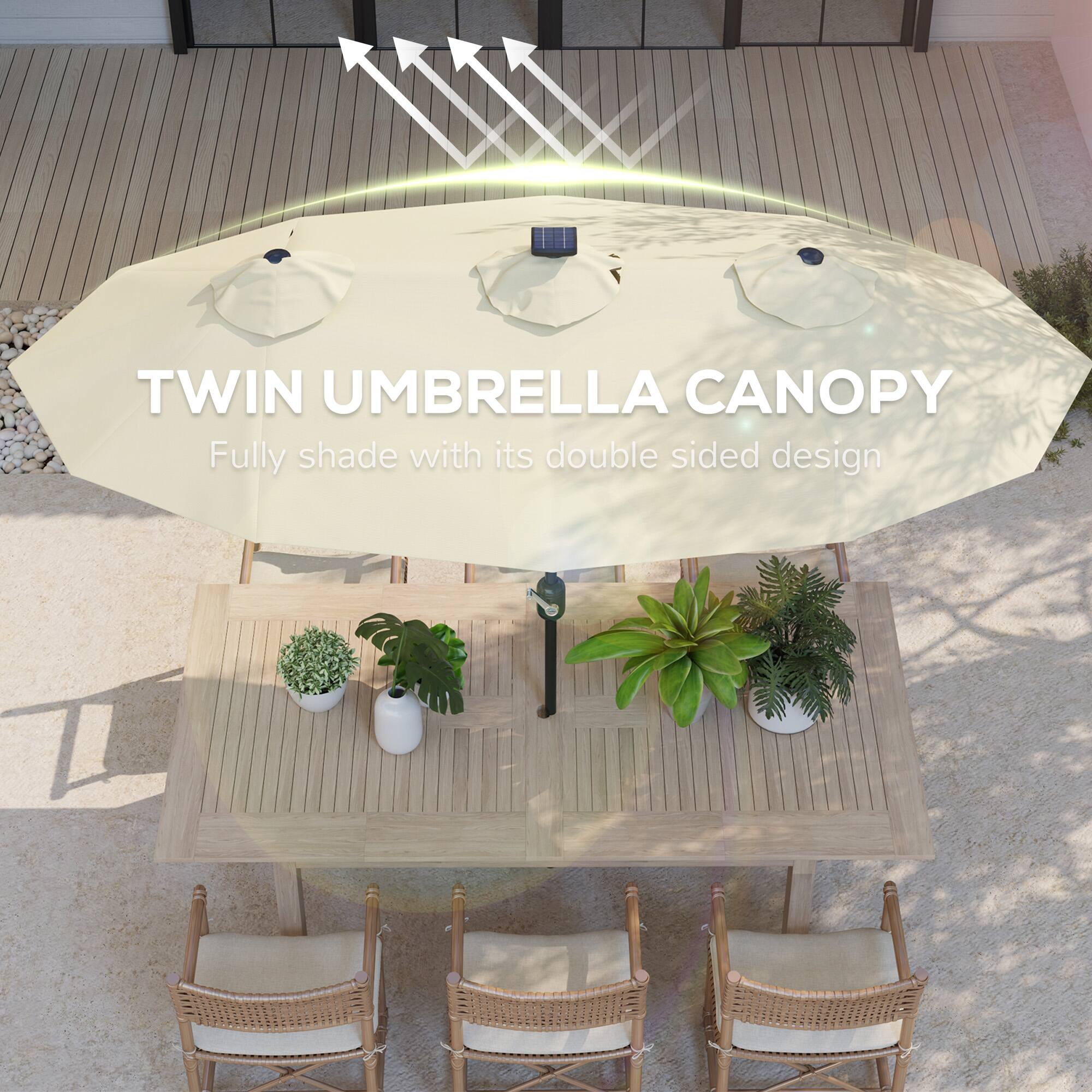 TWIN UMBRELLA CANOPY
Fully shade with its double sided design