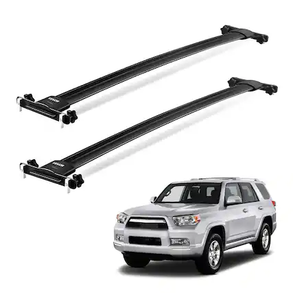 Front. VEVOR - Roof Rack Cross Bars, 220lb Capacity, Compatible with Toyota 4Runner 2010-2024 (with Factory Side Rails) - Black.