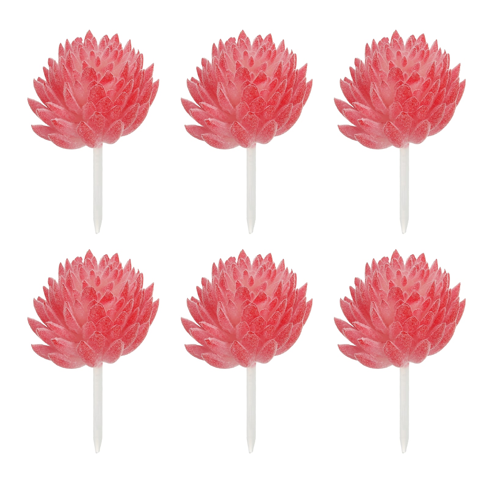 Unique Bargains - Artificial Succulent Plants 6pcs Small Realistic Fake Succulents Colorful Faux Flocking Flowers for Home Decoration - Red price history on PriceWatchPro
