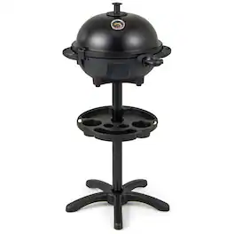 SlickBlue - Indoor Outdoor Electric BBQ Grill 1200W with Dual-Zone Nonstick Cooking Surface - Black