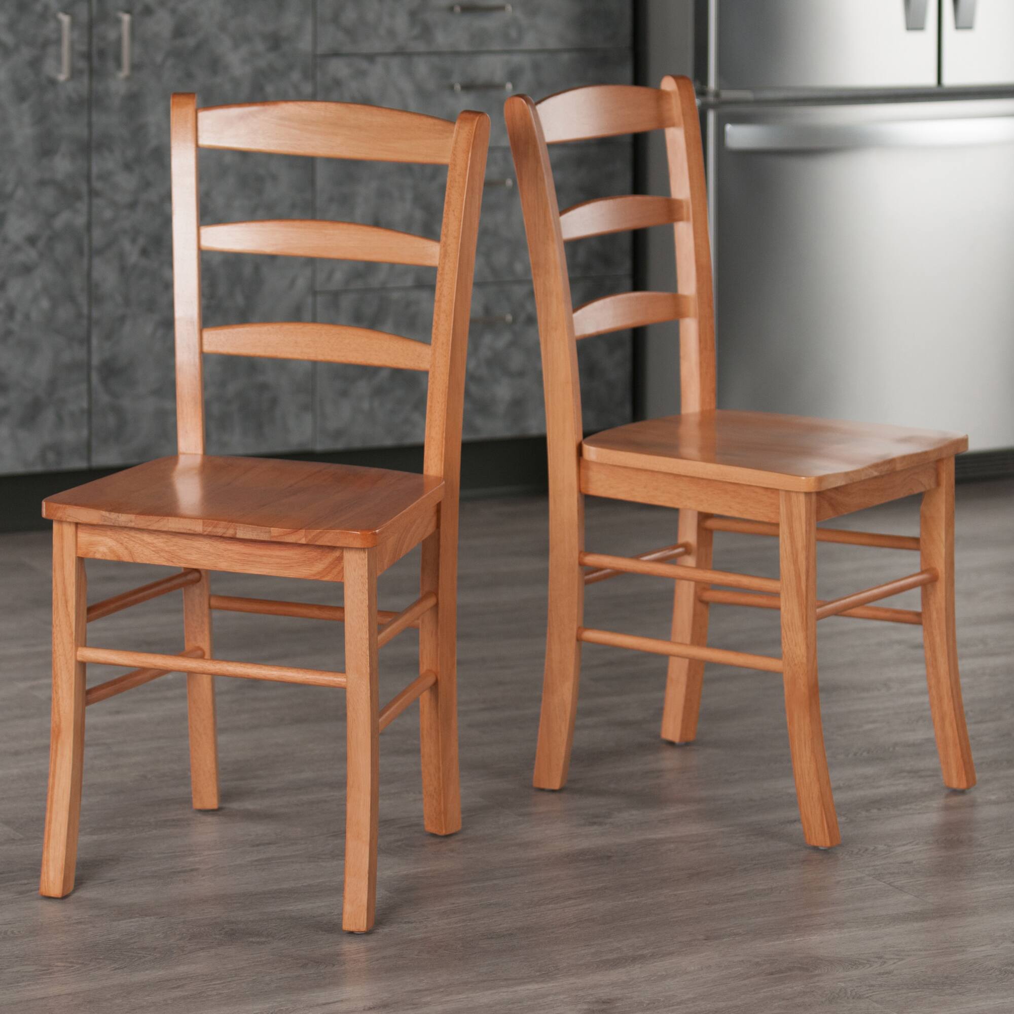 Alt View 7. Winsome Trading Inc - Wood Ladder Back Chair, Light Oak, 2/Set (34232) - Light Oak.