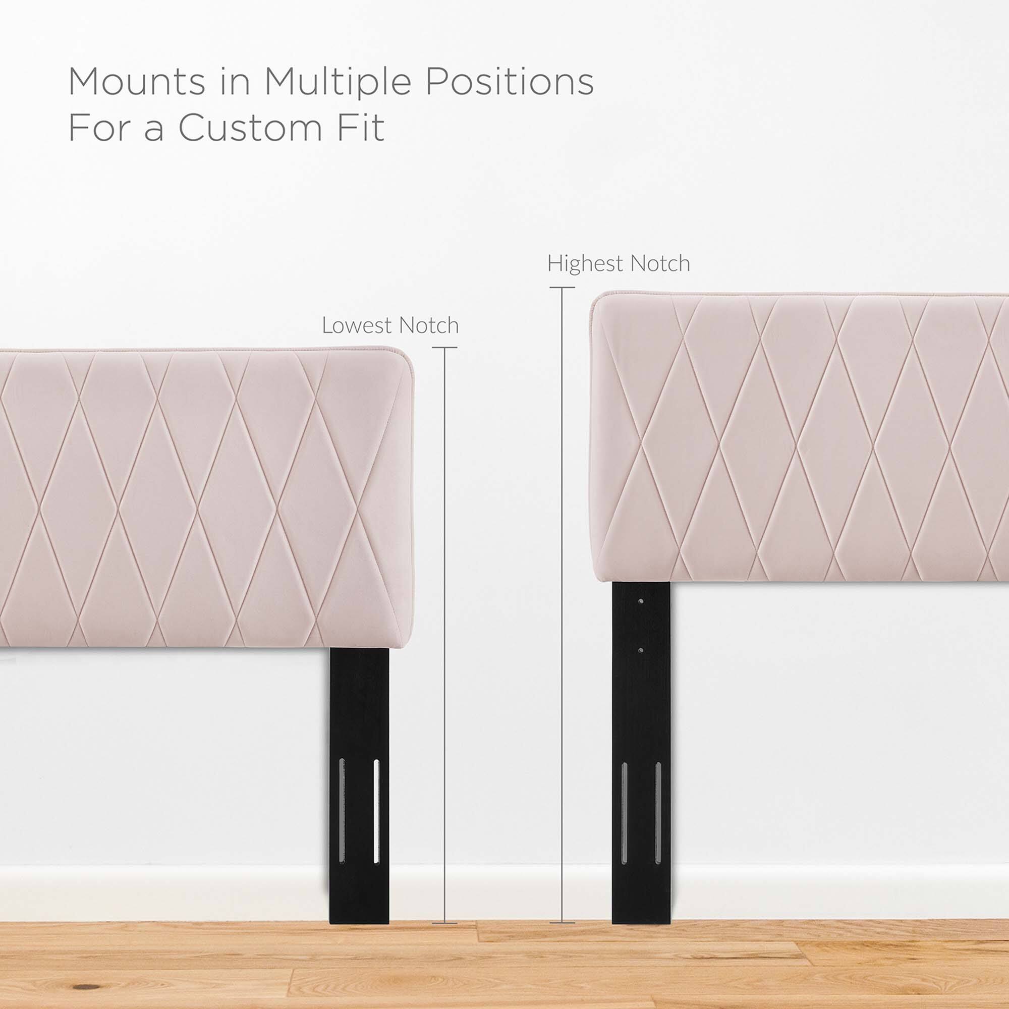 Mounts in Multiple Positions  
For a Custom Fit  

Highest Notch  
Lowest Notch