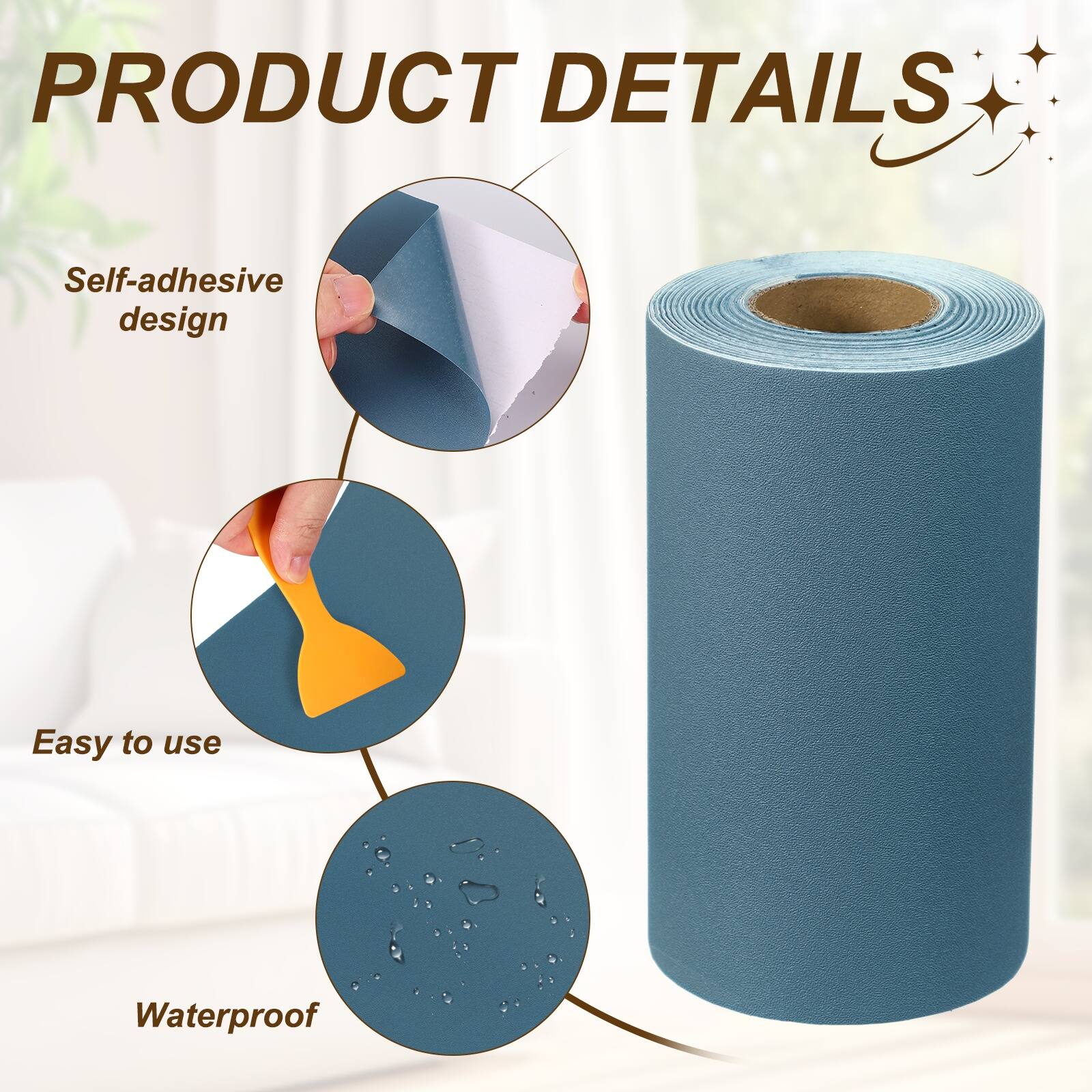 Unique Bargains Wallpaper Border Peel and Stick 3.9
