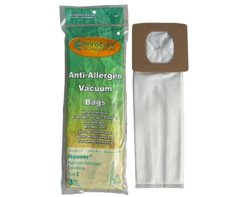 3 EnviroCare Type I Vacuum Bags for Hoover Platinum Handheld Canister Vacuum