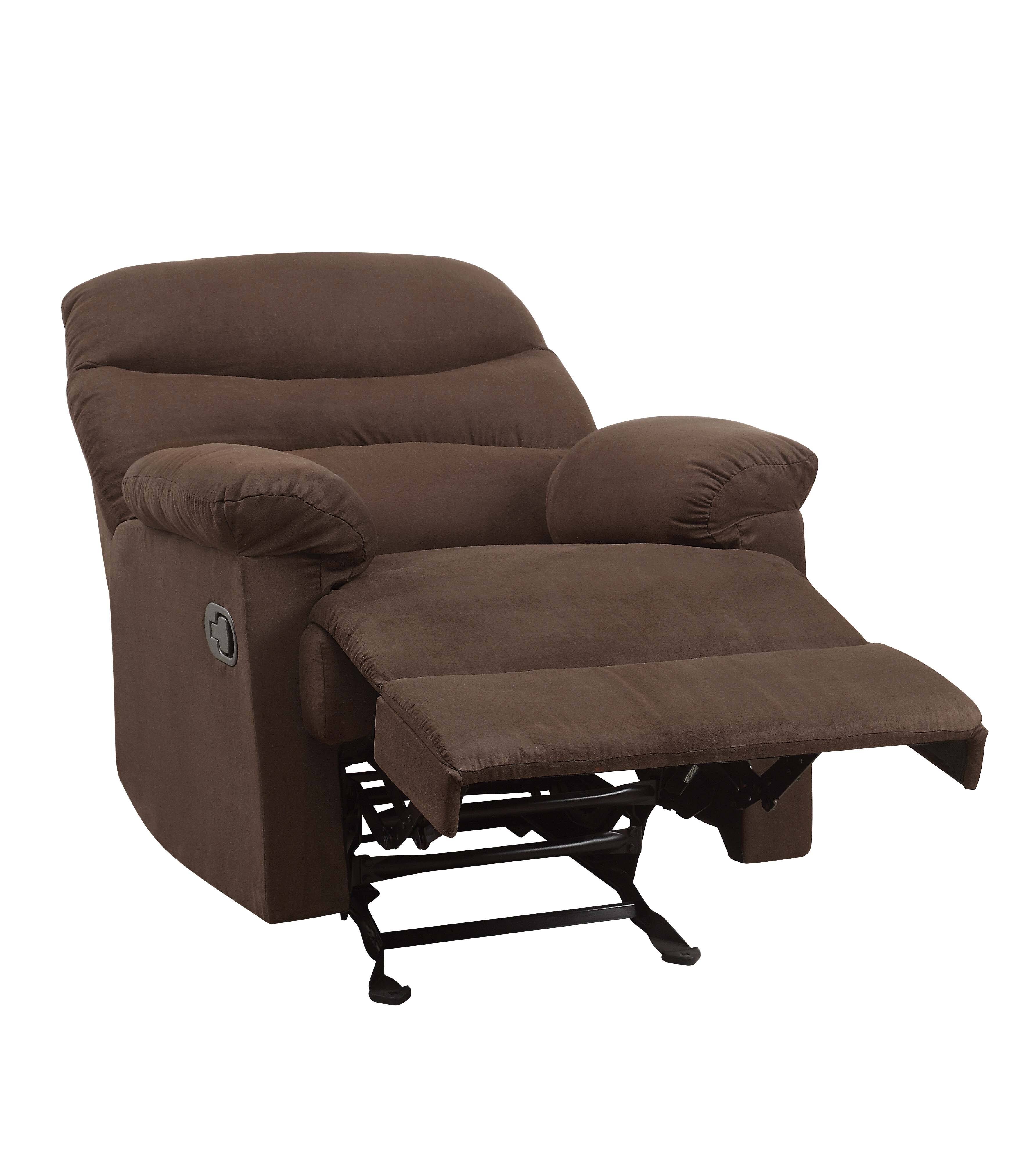 Back. TinyHomie - Arcadia Chocolate Microfiber Motion Glider Recliner - Chocolate.