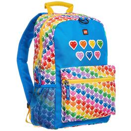 LEGO - Rainbow Hearts Kids School Backpack, for Travel, On-the-Go, Back to School, with Adjustable Padded Straps - Multicolored