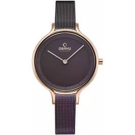 Obaku - Women's Walnut Dial Watch - V228LXVNMN - Silver