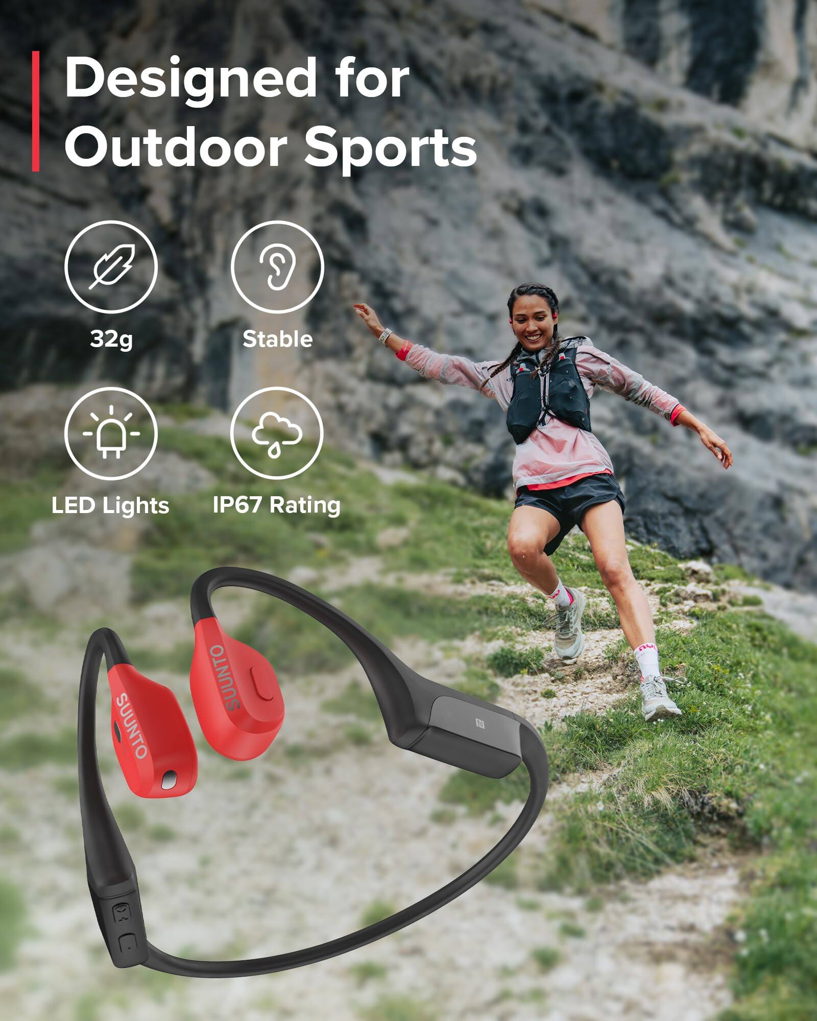 Designed for Outdoor Sports

- 32g
- Stable
- LED Lights
- IP67 Rating

SUUNTO