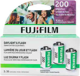 Fujifilm - 135 Fujicolor 200 Color Negative Consumer Film 35mm Roll - 3pk
