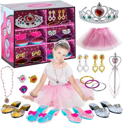 Front. Toyvelt - Princess Dress Up Shoes and Jewelry Boutique - Pretend Play for Little Girls (Premium Pink Edition) - Premium Pink.