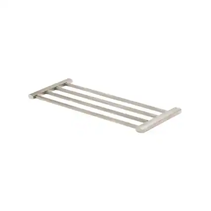 Front. Alfi - Brushed Nickel 24 inch Towel Bar & Shelf Bathroom Accessory - Silver.