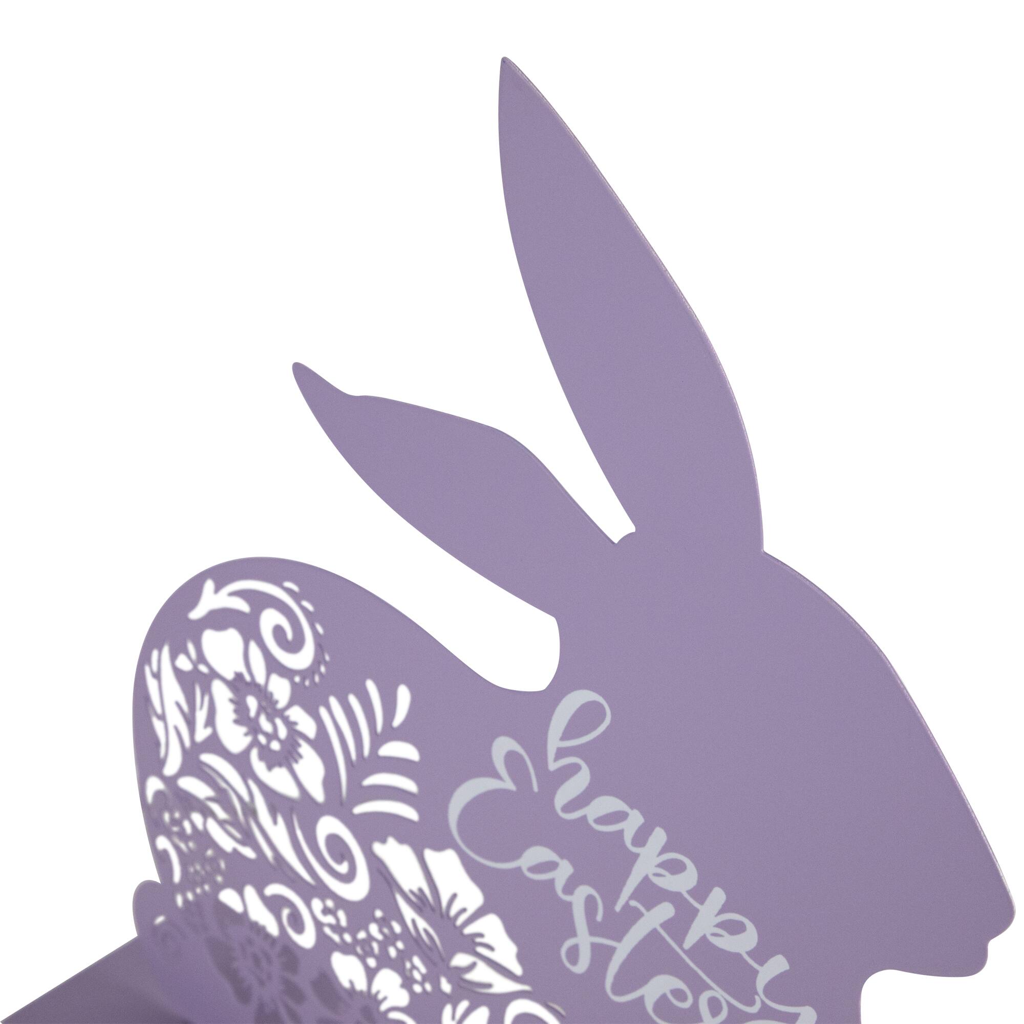Alt View 7. Northlight - Happy Easter Floral Cut-Out Bunny Decoration - 13" - Purple.