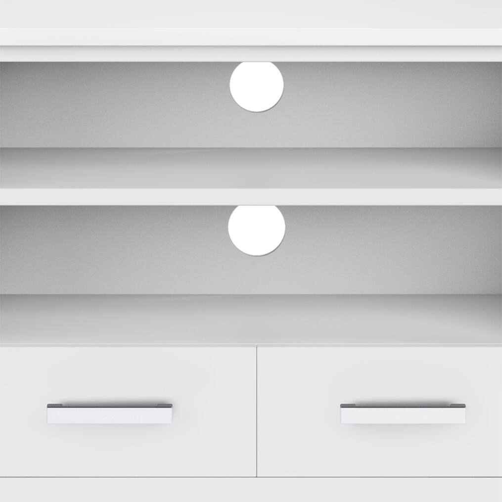Alt View 8. Simpli Home - Kitchener SOLID WOOD 60 inch Wide Contemporary TV Media Stand in White For TVs up to 65 inches - White.