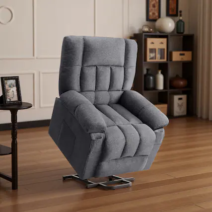 Front. Bestier - Power Recliner Chair with Massage & Heat, Adjustable Single Sofa with Footrest, Cup Holders & Storage - grey.