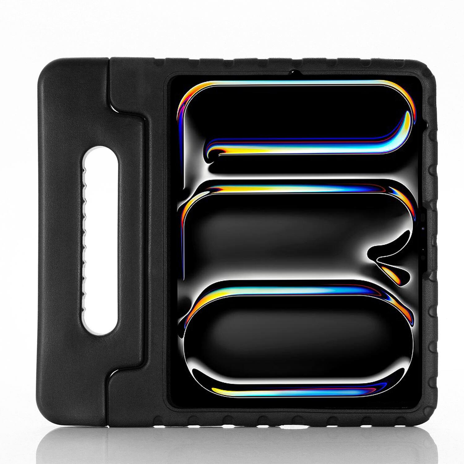 Angle. UUCOVER - Kid-Friendly Case for Apple iPad Air 13-inch M4 M3 M2 2026/25025/2024 Tablet Protective Cover with Handle and Kickstand - Black.