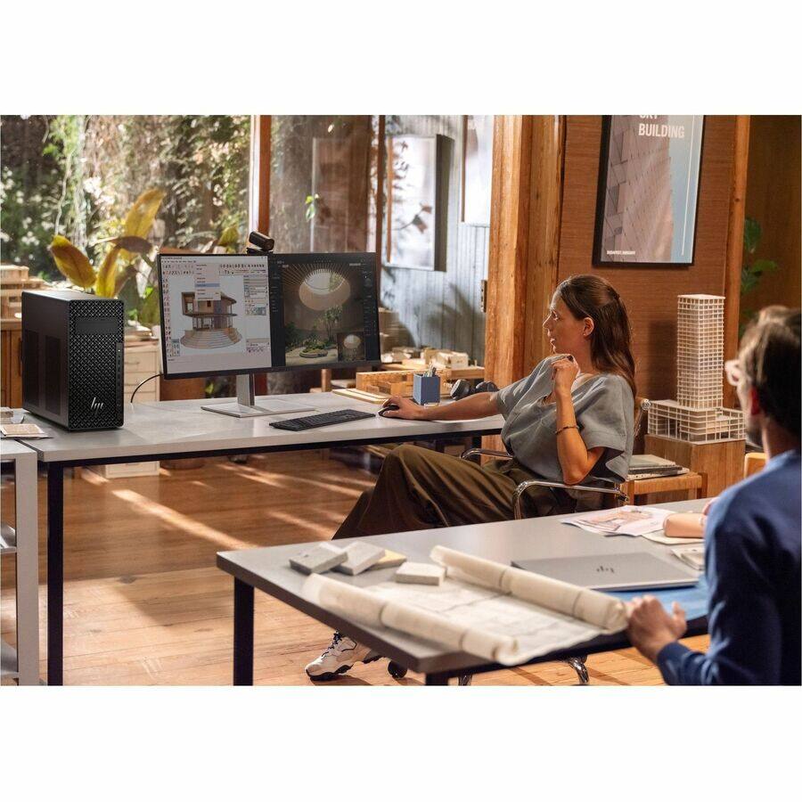 Alt View 4. HP - HP Z2 G1i Workstation - Intel Core Ultra 5 245K - 32 GB - 1 TB SSD - Tower - Black - Intel W880 Chip - Windows 11 Pro - Black.