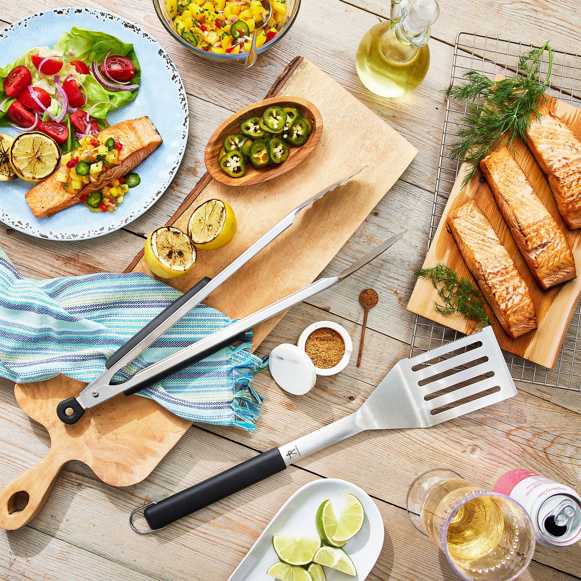 Alt View 1. Henckels - Henckels BBQ 4-pc Stainless Steel Grill Tool Set - Stainless Steel.