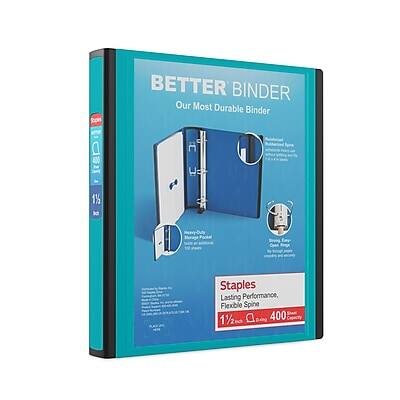 "Staples - 1 1/2"" 3-Ring Better Binder, D-Ring - Teal" price history on PriceWatchPro