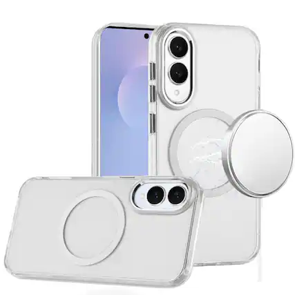 Front. Kitcheniva - Case Trans-Clear Metal Buttons Phone Cover Plus Tempered Glass For Samsung S25 Edge Case CLear - Clear.