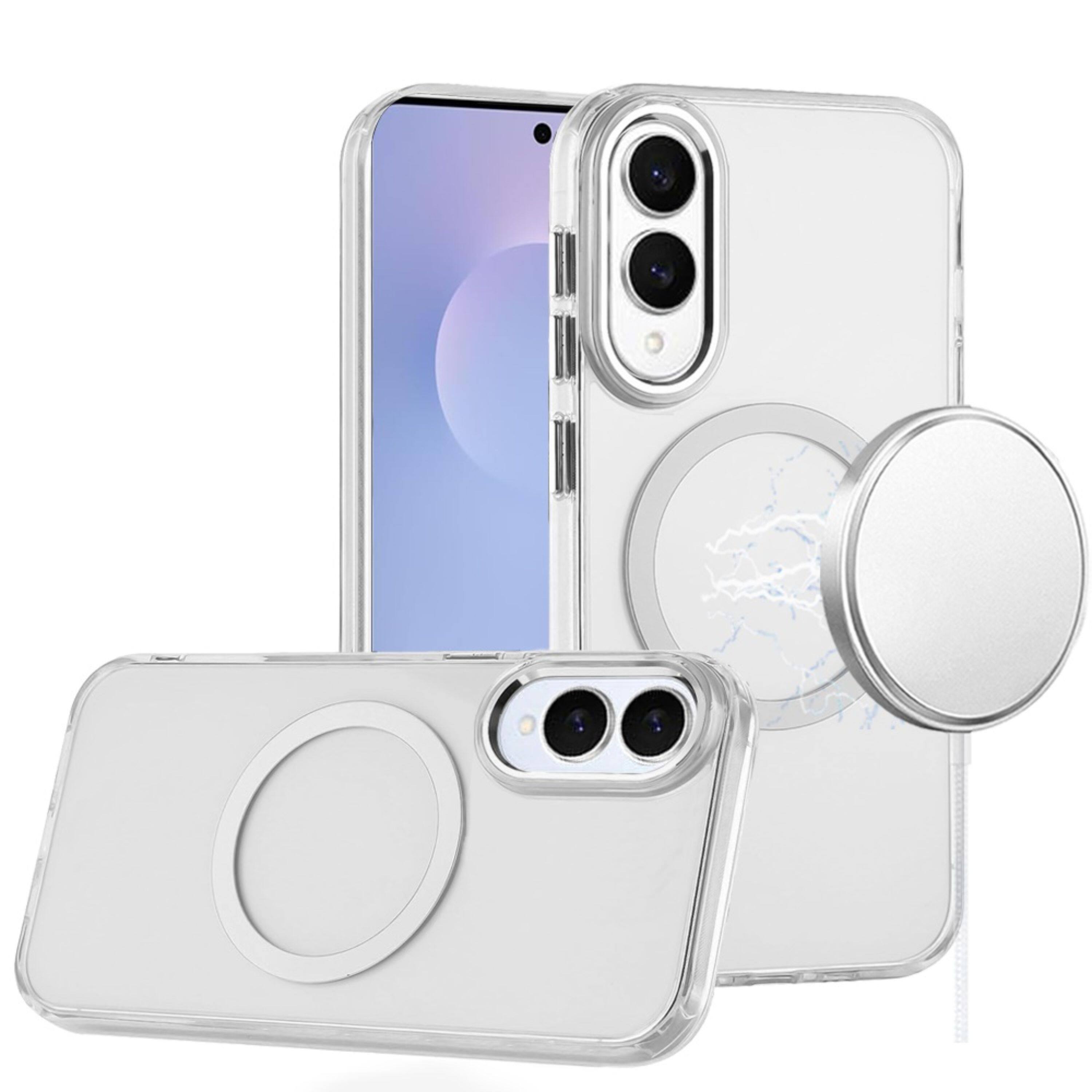 Front. Kitcheniva - Case Trans-Clear Metal Buttons Phone Cover Plus Tempered Glass For Samsung S25 Edge Case CLear - Clear.
