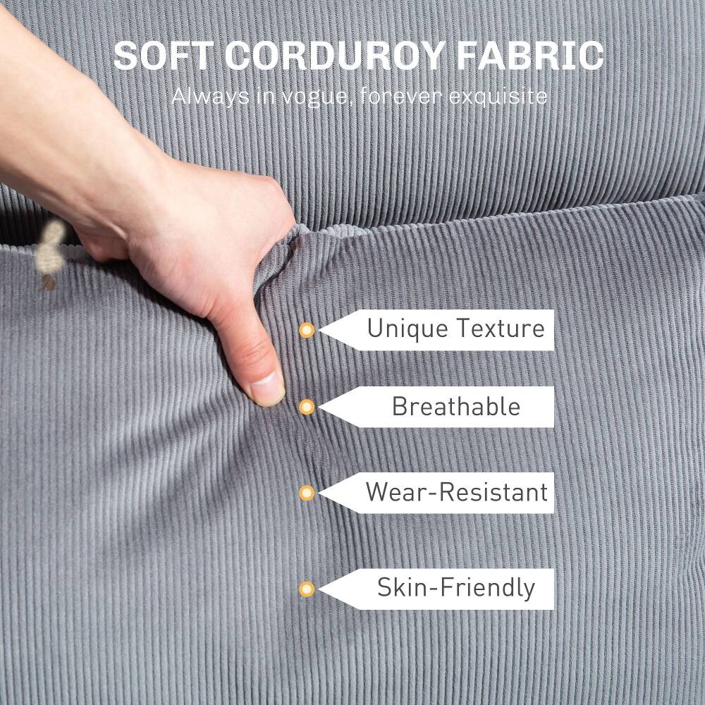 SOFT CORDUROY FABRIC  
Always in vogue, forever exquisite  

Unique Texture  
Breathable  
Wear-Resistant  
Skin-Friendly