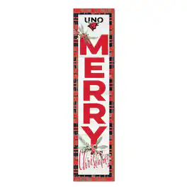Jardine - Nebraska Omaha Mavericks 12'' x 48'' Outdoor Merry Christmas Leaner - White