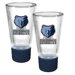 Great American Products - Memphis Grizzlies 2-Pack 4oz. Cheer Shot Set with Silicone Grip - Blue
