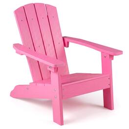 Costway - Kids Adirondack Chair with High Backrest Armrests Fire Pit Chair for Kids Ages 3-8 - Pink