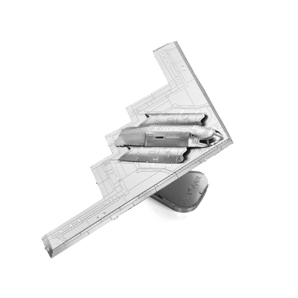 Back. Metal Earth - Model Kit Northrop Grumman B-2 Spirit Stealth Bomber Aircraft (Moderate Difficulty) Steel Model by Metal Earth - Silver.