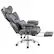 Left. Brick Attic - 500LBS Big & Tall Office Chair, Leather Gaming Chair with Footrest, Adjustable Height & Lumbar Support - Gray - Gray.