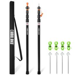 CAMULAND - Tent Poles for Tarp Telescoping Camping Gear Accessories - Black