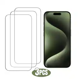 Qixxronics - 3-PACK for iPhone 16 Tempered Glass Screen Protector (6.1inch)Anti-Scratch Case-Friendly Glass Film Protector Cover - Clear