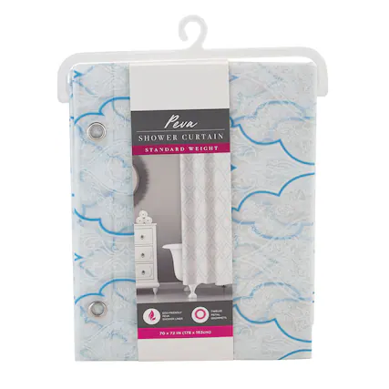 Peva SHOWER CURTAIN STANDARD WEIGHT COOL FREMUY
Rawure LR PWELVE PETAL OAOIRETS JO
72 IN (183-cm)