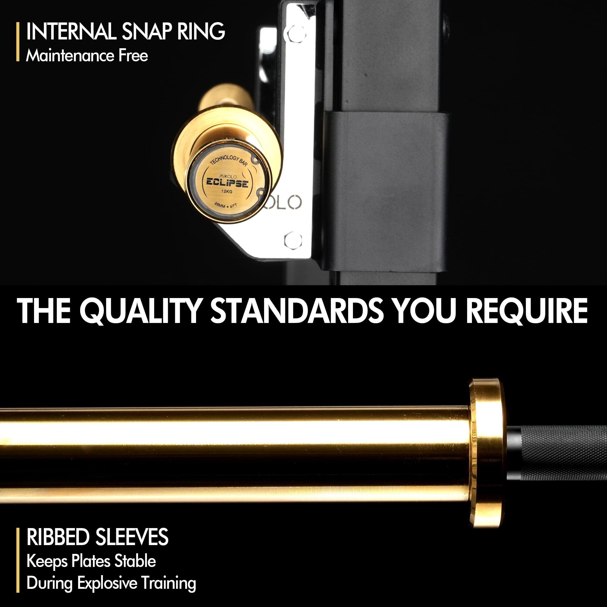 INTERNAL SNAP RING  
Maintenance Free  

THE QUALITY STANDARDS YOU REQUIRE  

RIBBED SLEEVES  
Keeps Plates Stable During Explosive Training
