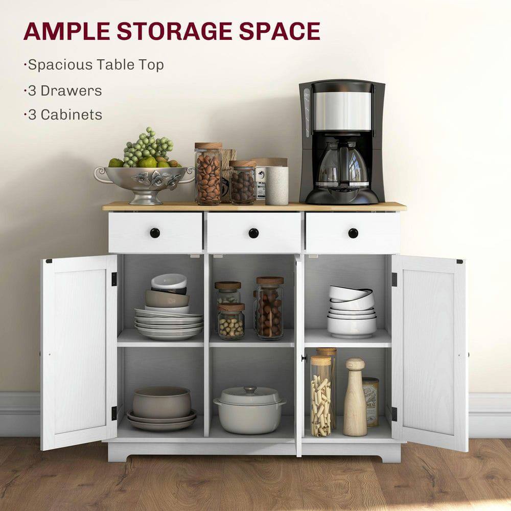 AMPLE STORAGE SPACE

- Spacious Table Top
- 3 Drawers
- 3 Cabinets