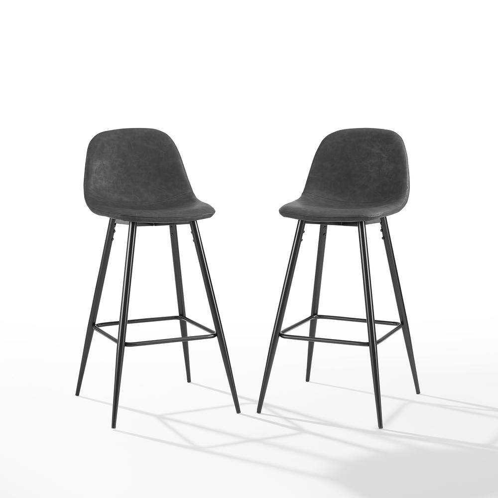 Alt View 2. Crosley Furniture - Weston 2-Piece Bar Stool Set - 2 Stools - Distressed Black.