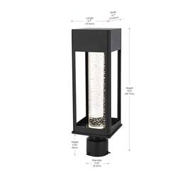 Elegant Lighting - Amaris 18 inch LED Outdoor Post light in Black - Black And Clear