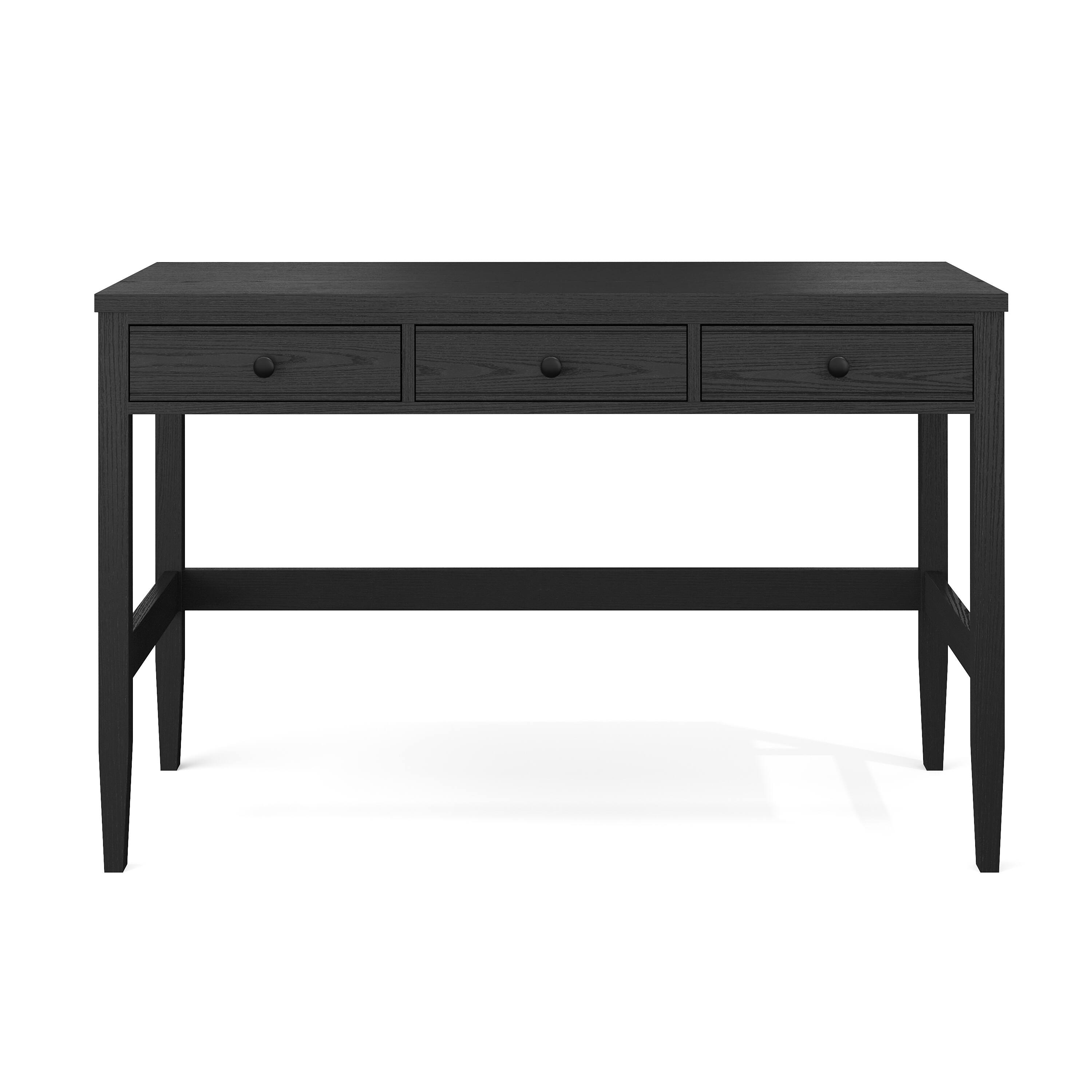 Alt View 10. Martha Stewart - Rhett Home Office Desk with 3 Drawers and Tapered Legs - Black Frame/Oil Rubbed Bronzed Hardware.