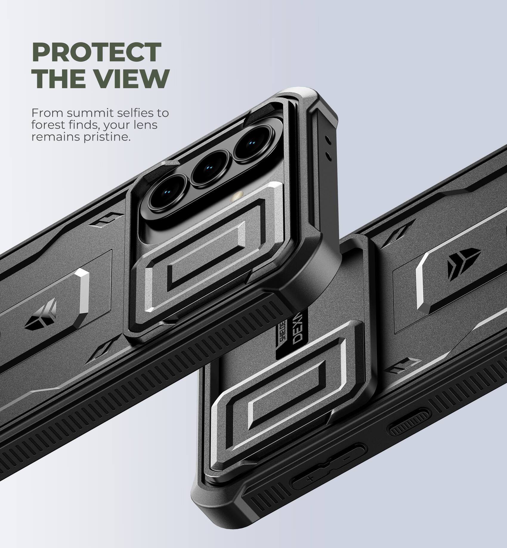 PROTECT THE VIEW  
From summit selfies to forest finds, your lens remains pristine.  

DEX