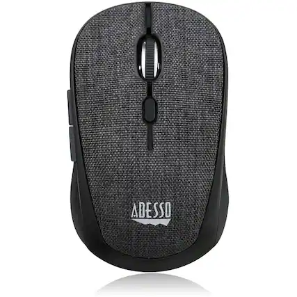 Front. Adesso - Adesso iMouse S80B - Wireless Fabric Optical Mini Mouse (Black) - Optical - Wireless - 30 ft - Radio Frequency - 2.40 - Black.