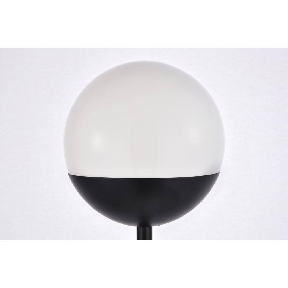 Back. Living District - Eclipse 1 Light Black Floor Lamp With Frosted White Glass - Black And Frosted White.
