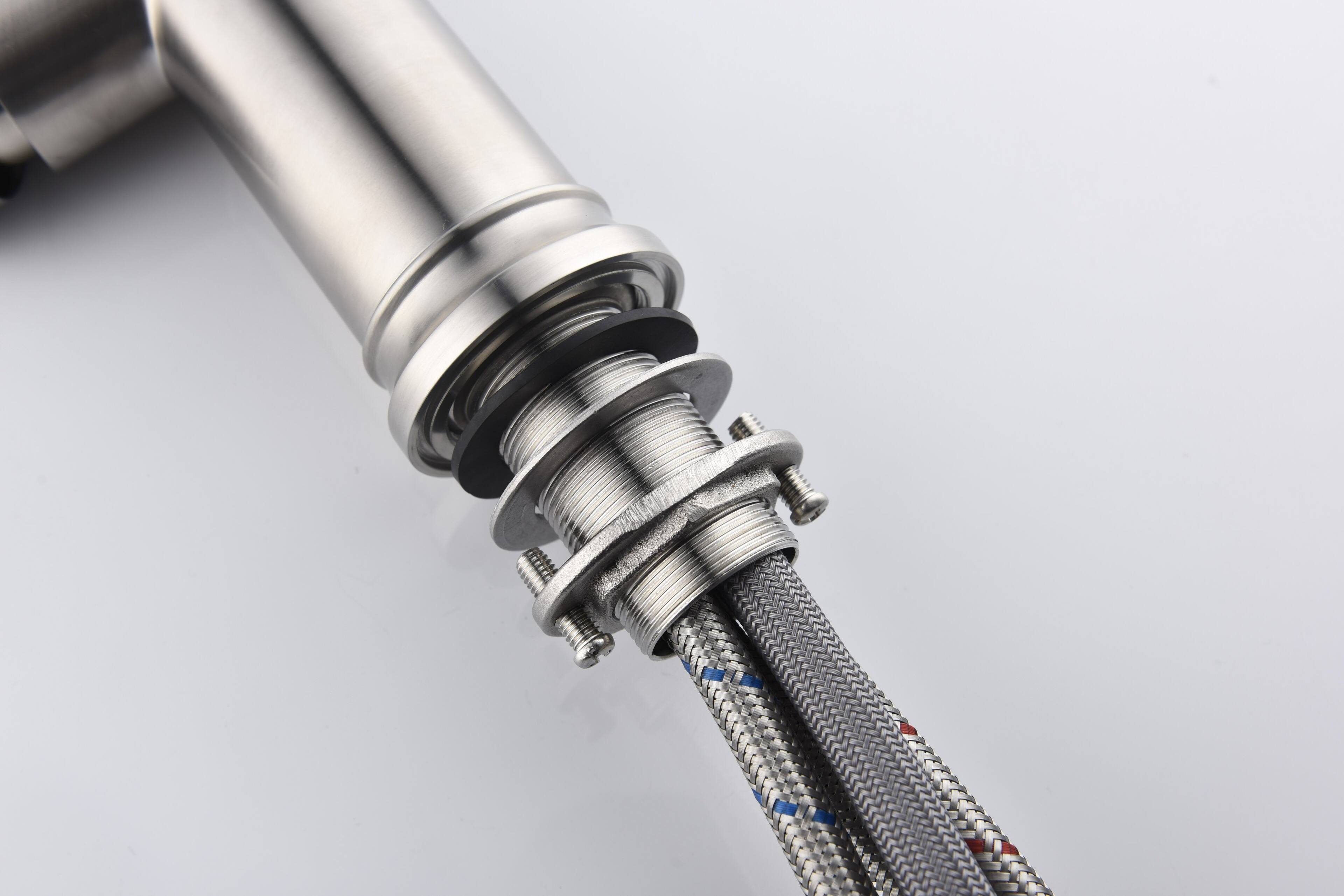 Alt View 9. Siljoy - Kitchen Faucet with Pull Down Sprayer - Brushed Nickel.