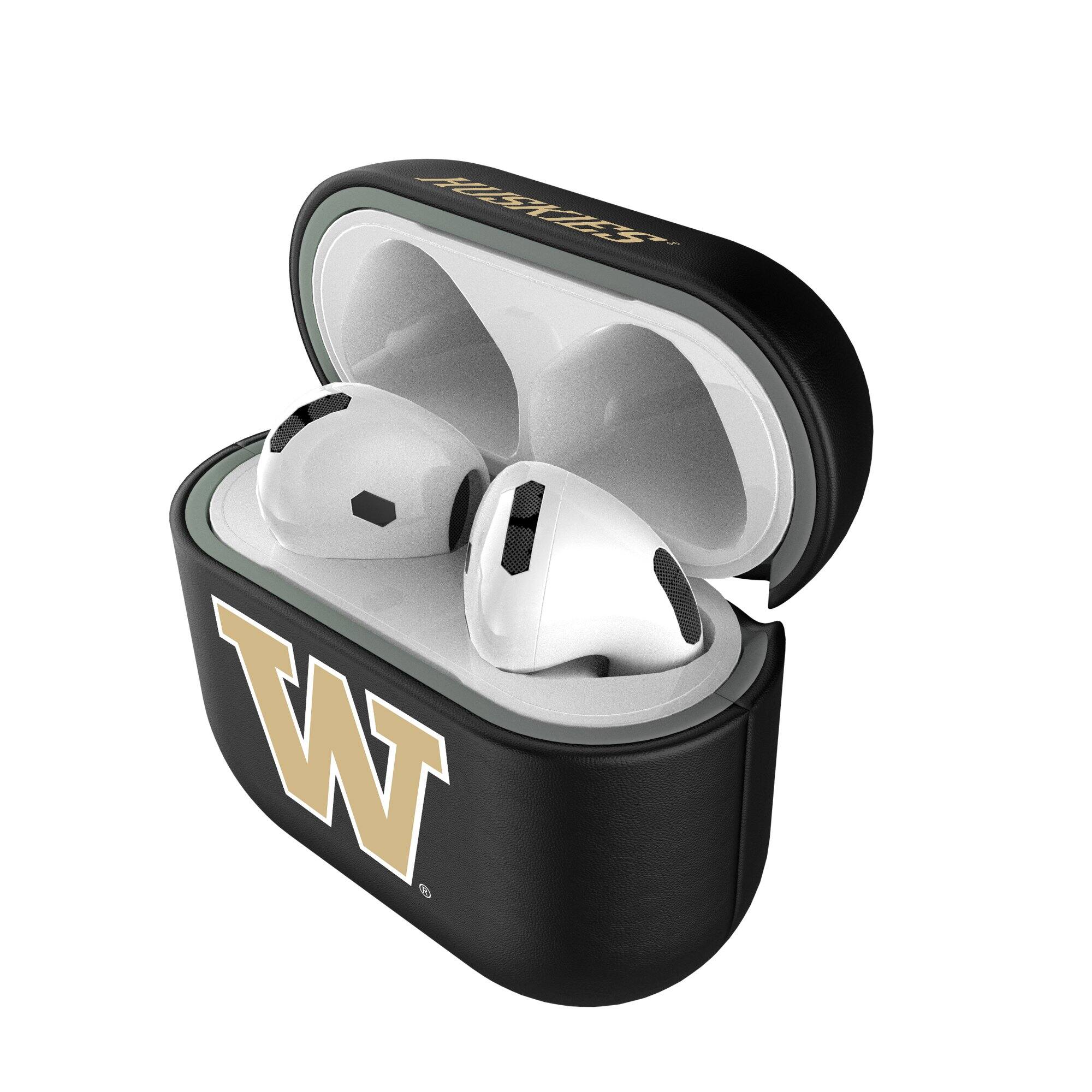Alt View 3. Keyscaper - Washington Huskies Washington Huskies Insignia AirPods 4th Generation Case Cover - No Size - Black.