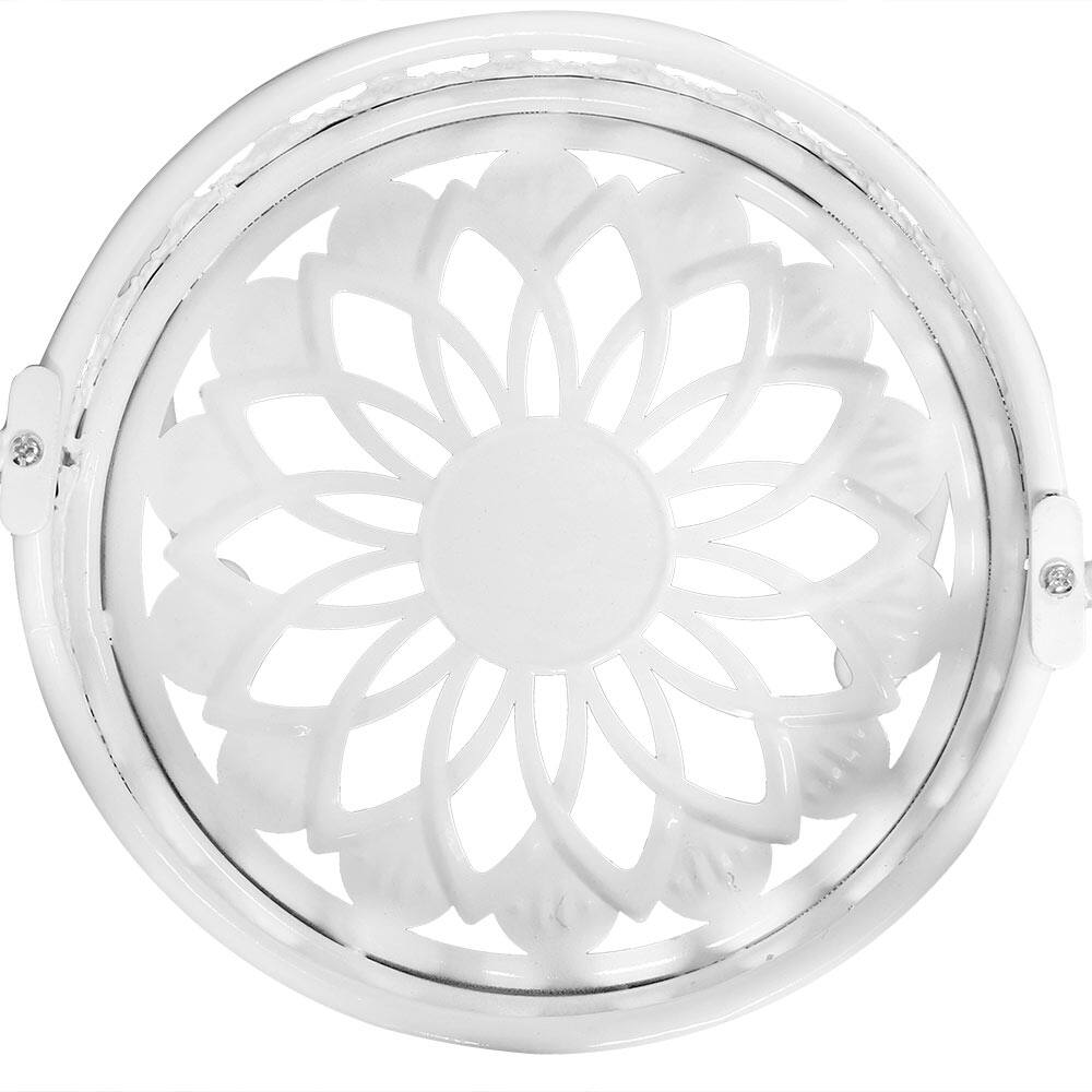 Alt View 3. Sunnydaze - 4-Tier Ferris Wheel Indoor and Outdoor Plant Stand - 28 in - White.