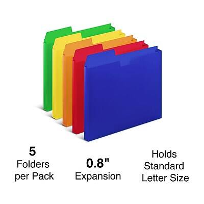 5 Folders per Pack  
0.8" Expansion  
Holds Standard Letter Size
