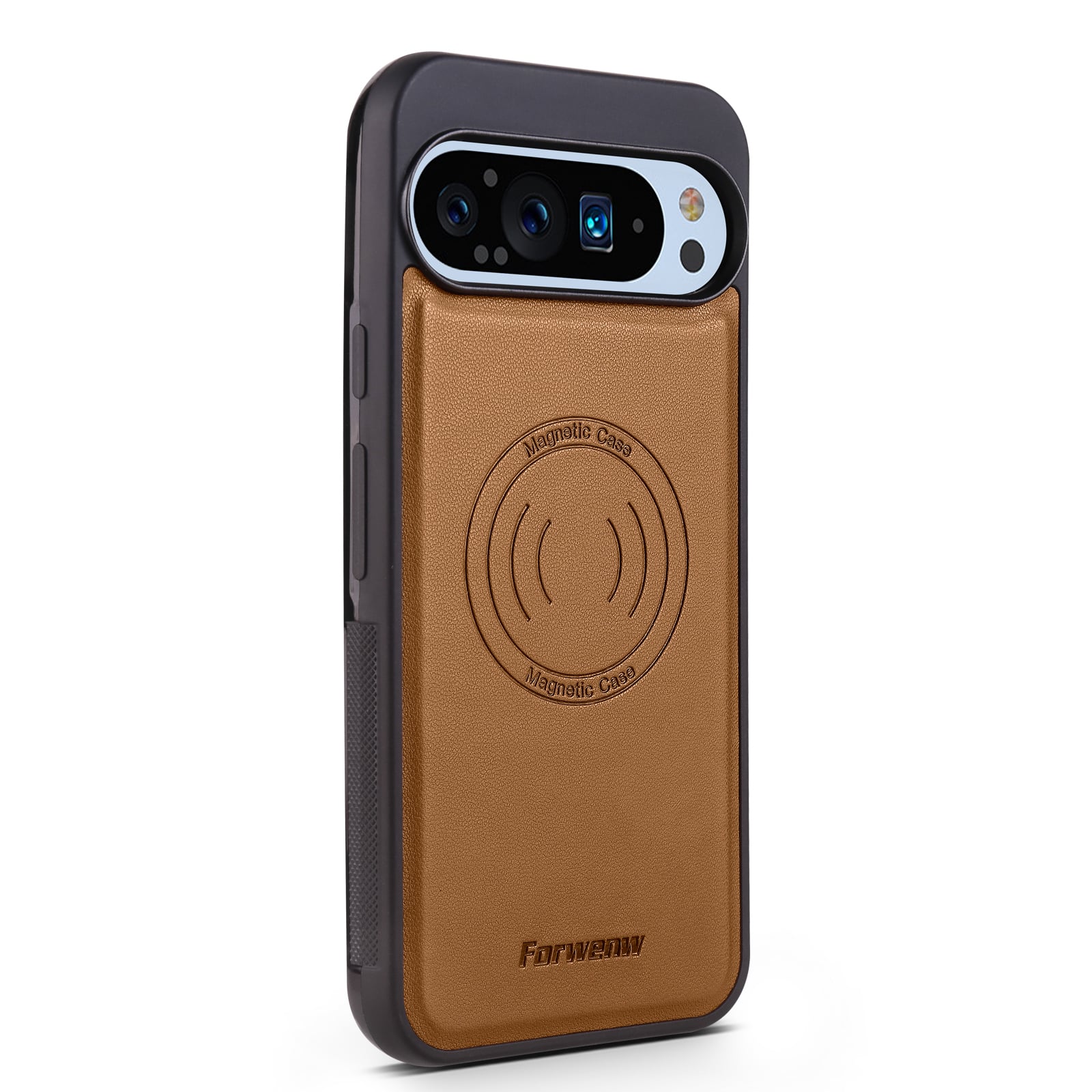 Dteck - Shockproof Magnetic Cover for Google Pixel 9 / 9 Pro with PU Leather Wireless Charging Slim Rugged Case - Brown price history on PriceWatchPro